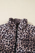 Leopard Quilted Full Zip Stand Collar Puffer Vest
